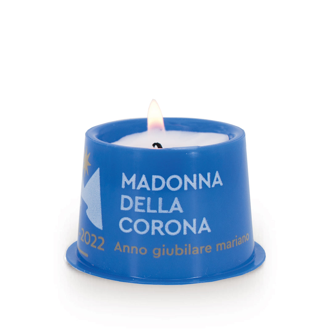 Bildopferlicht Nr. 5 blau Mehrweg mit individuellem Motiv - Brenndauer ca. 2,5 Std.