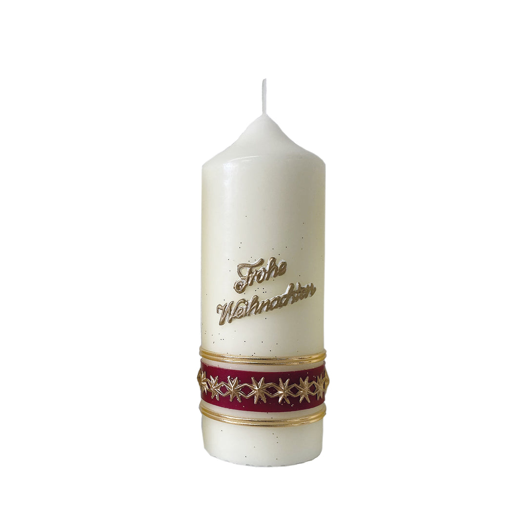 Weihnachtskerze 160x60 mm W 100 handverziert