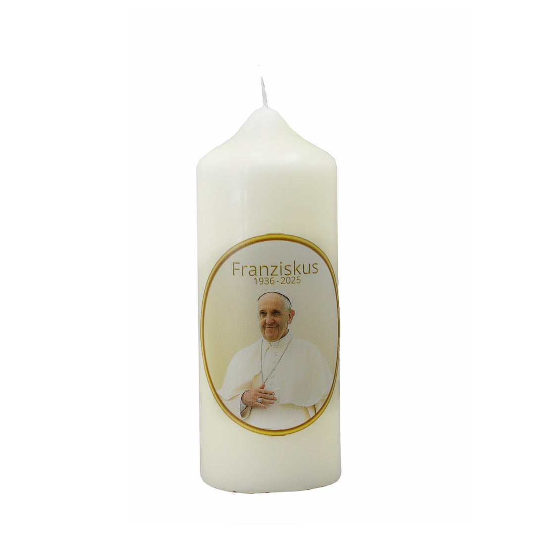 In Memoriam Papst Franziskus Fotokerze 160x60 mm PF 14