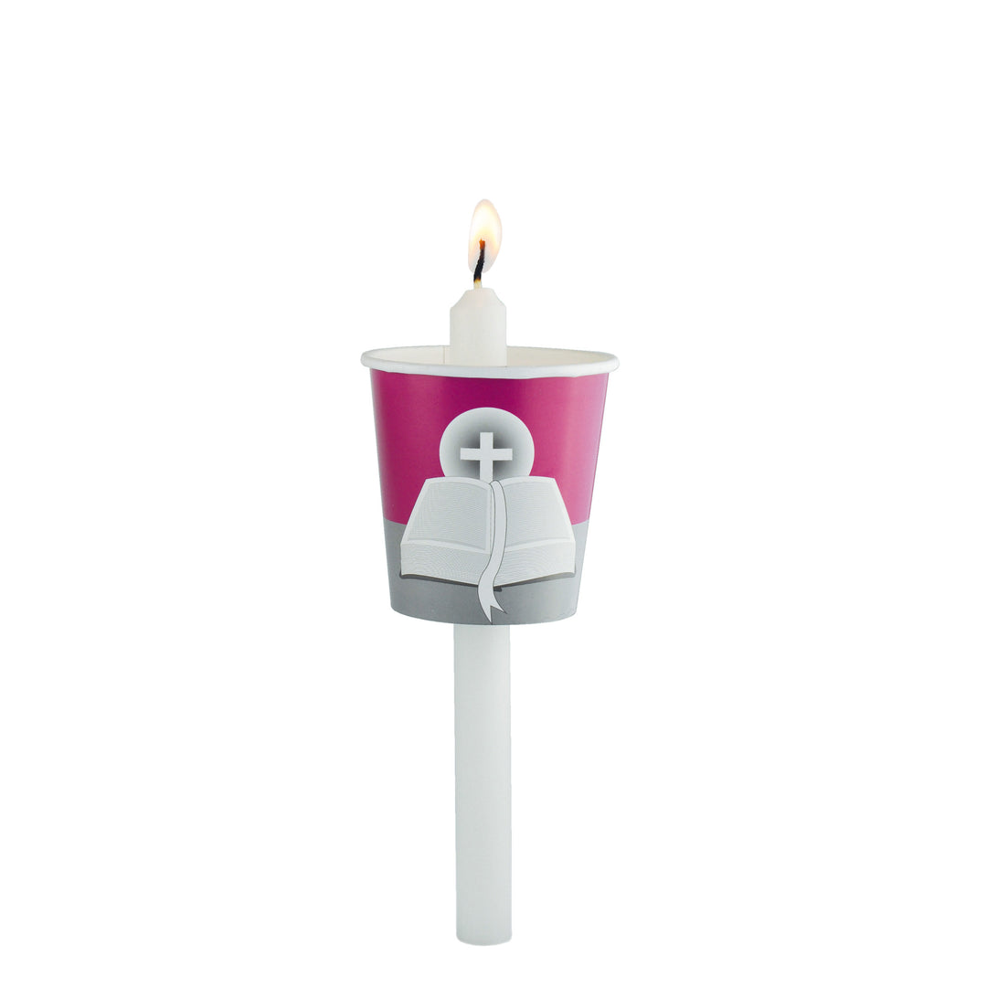 Windschutzhülle bedruckt Pappe für Kerzen mit Ø 8-16 mm