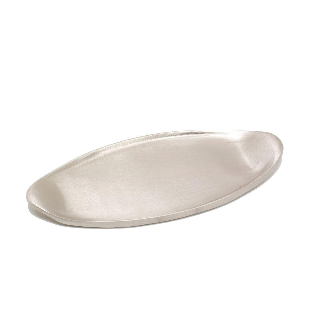 Kerzenteller oval vernickelt 13 x 6,5 cm Nr. 10
