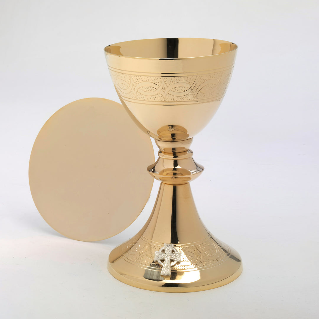 Kelch mit Patene vergoldet H. 20 cm Nr. 1
