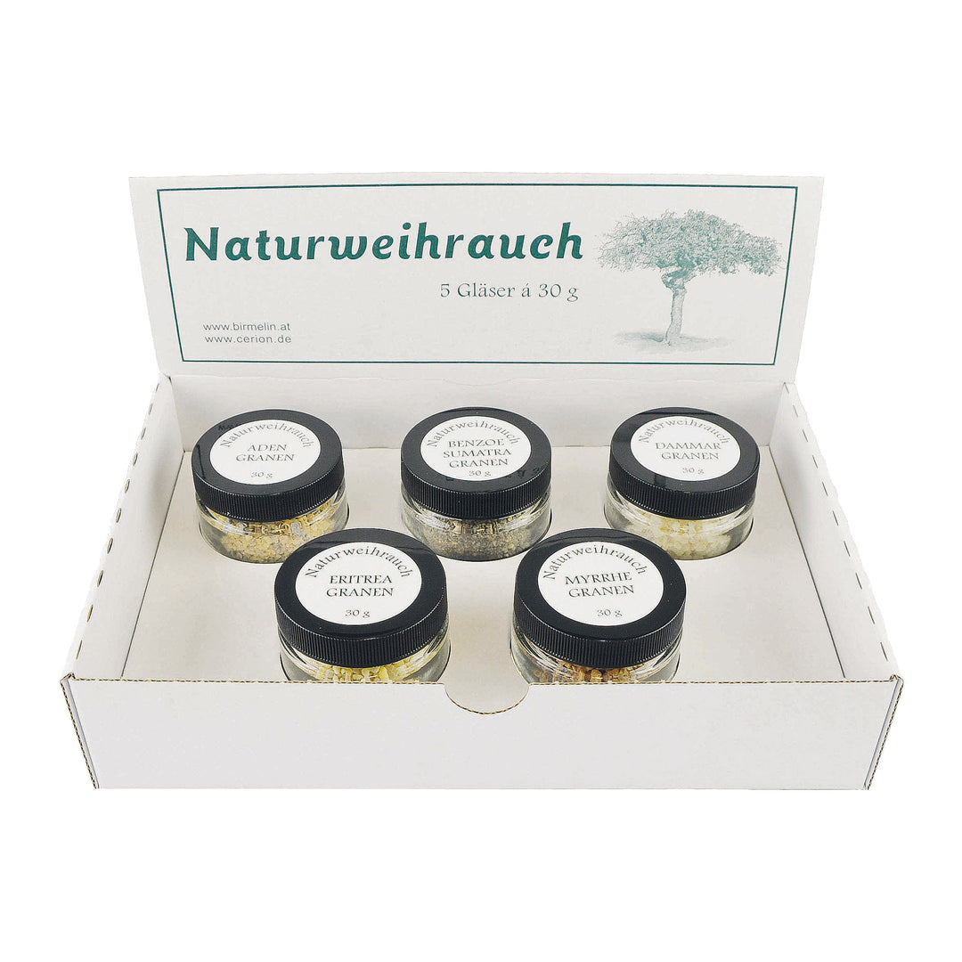Naturweihrauch Dammar Granen im Glas á 30 g (1 Pack. = 5 Gläser)