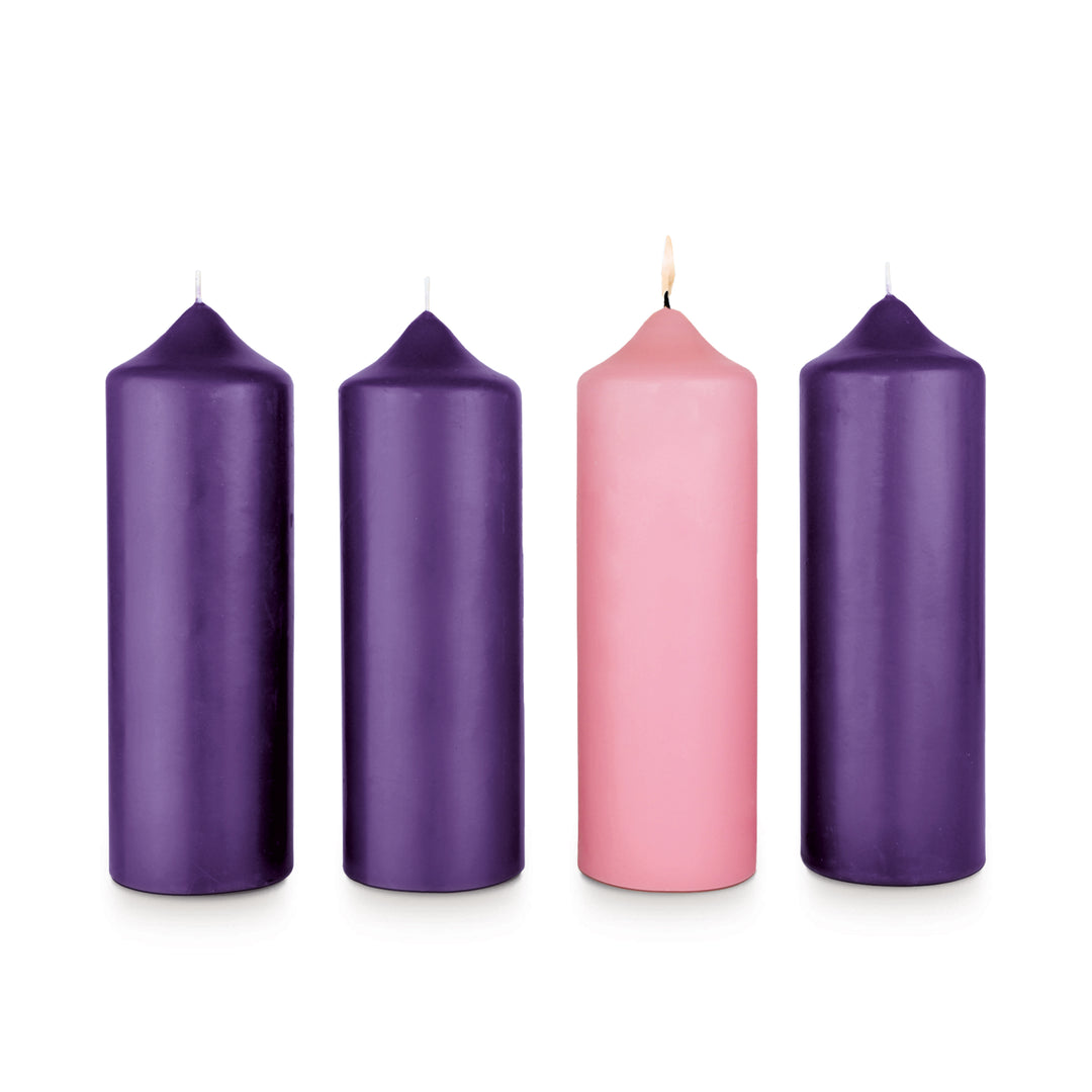 Adventskerzen violett und altrosa 10% Bienenwachs in RAL-Qualiät Größen zur Auswahl