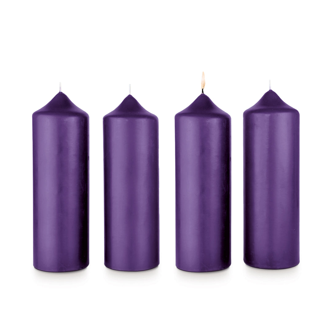 Adventskerzen violett und altrosa 10% Bienenwachs in RAL-Qualiät Größen zur Auswahl