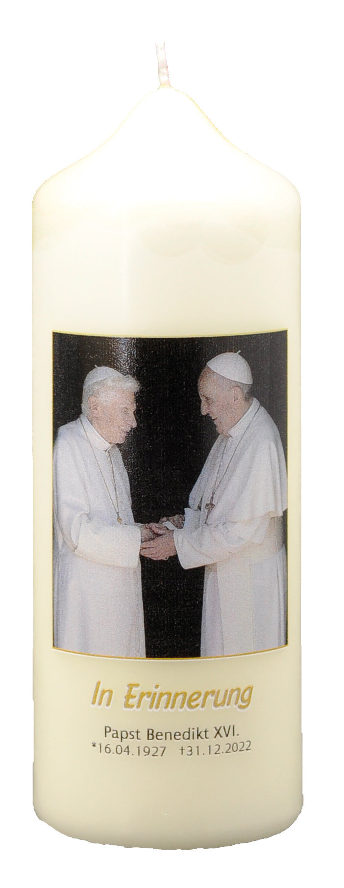 In Memoriam Papst Benedikt XVI. Fotokerze 165x60 mm PB 09